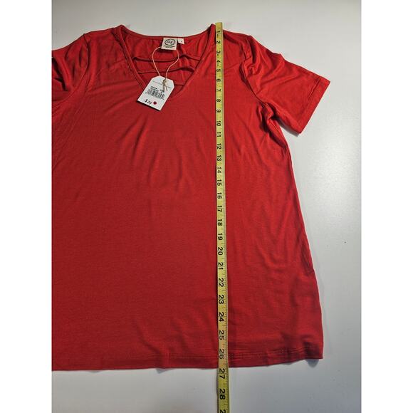 NWT Grace and Emma botique orange size small blouse soft stretch - Picture 5 of 6